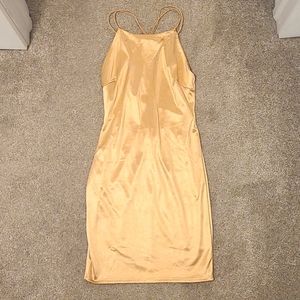 Workhall/Okakie Gold Mini Slip Dress size small